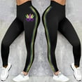 thumbnail image 5 of Outfmvch Mardi Gras Pants for Women Sequin Glitter Print Pattern Plus Size Full Length Yoga Leggings High Waist Design Colorful Tights Black S-3XL, 5 of 6