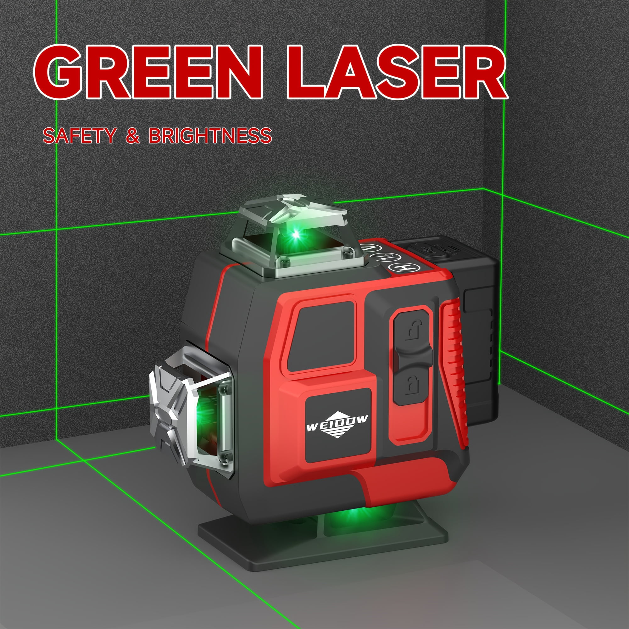 Lfine 360 Self-Leveling Laser Level Kit with Tripod, 4D 4x360° Cross Line for Construction Renovation and Floor Tile Installation
