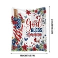 thumbnail image 3 of Flower Cross Flag Star Patriotic Throw Blanket, America 250th Anniversary Soft Blankets for Couch Sofa Bed Decor,70.8x90.5 Inch, 3 of 9