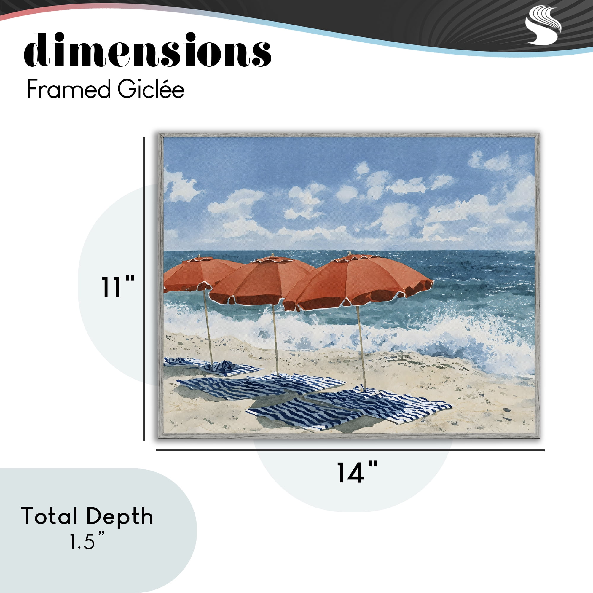 Stupell Industries Shade From The Sun Gray Framed Giclee Art, design by Franklyn Gregory