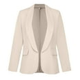 thumbnail image 2 of Uooqdmx Blazers for Women Suits Solid Colour Lapel Pocket Suit Jacket Blazers for Women Business Casual Beige L, 2 of 7