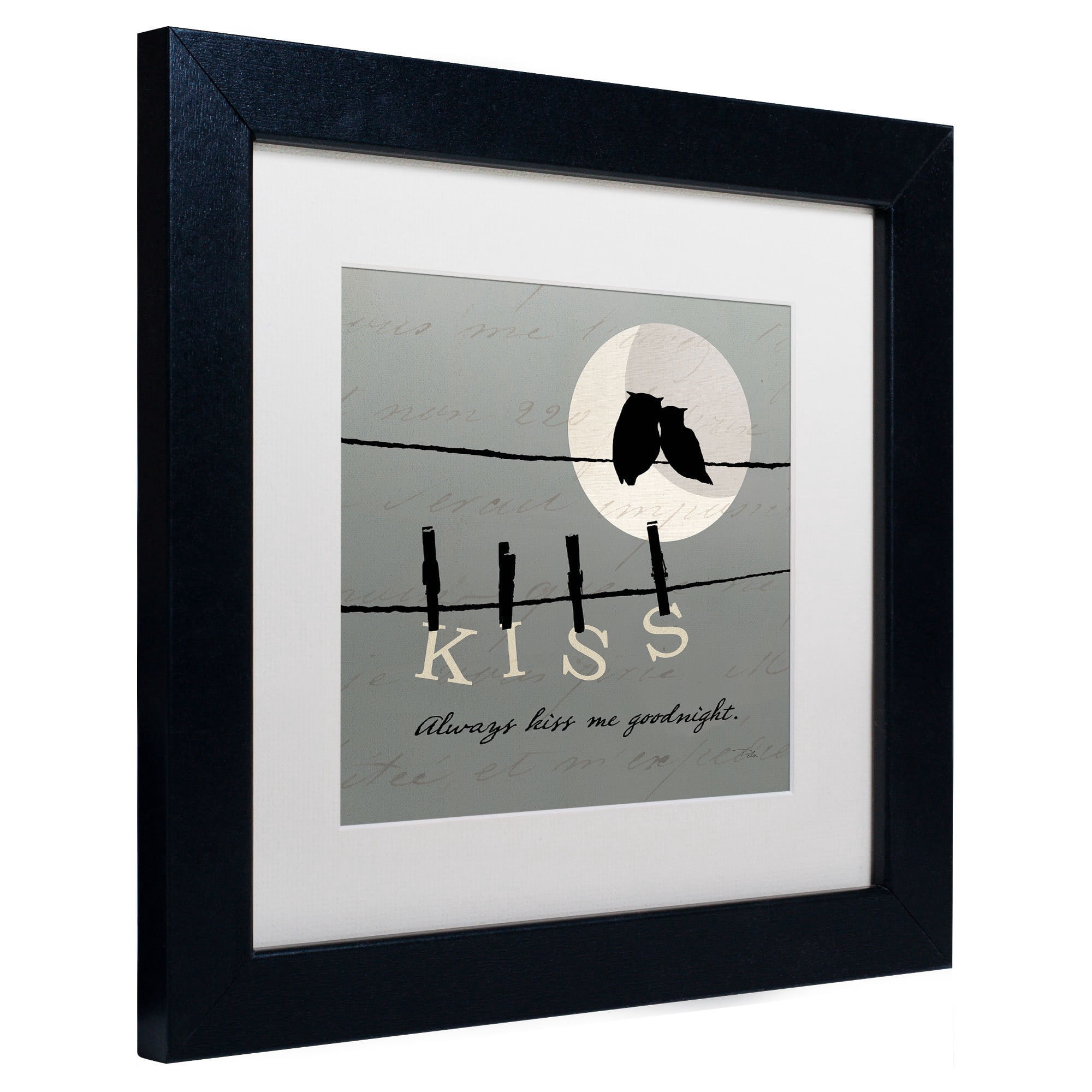 Trademark Fine Art "Moon Lovers II" Canvas Art by Pela Studio, White Mat, Black Frame