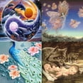 thumbnail image 2 of pitrice Tiger/Elephant/Angel/Dolphin/Peacock/Wolf Pattern 5D DIY Cross Stitch Round Resin Rhinestones Embroidery Diamond Home Painting, 2 of 8