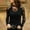 Black, variant on Womens Sexy Long Sleeve Blouse Solid Color Hollow Out Lace Patchwork Pullover Tops Fashion Elegant Slim T-Shirt Blue XL
