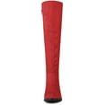thumbnail image 6 of BLISSFUL STEP Women's Knee High Boots Chunky Heel Faux Suede Fall Winter Boots Red 9, 6 of 7