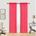 thumbnail image 2 of Gorgeous Home Linen 2pc MR2 Red Rod Pocket Window Curtain Semi-Sheer Light Filtering 54" wide X 95" Set of 2, 2 of 5