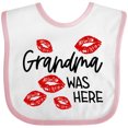 thumbnail image 3 of Inktastic Grandma Was Here Red Kisses Boys or Girls Baby Bib, 3 of 4