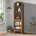 thumbnail image 5 of Arched Storage Display Cabinet with Door, Kitchen Pantry Storage Cabinets, Accent Curio Cabinet Bookcase for Living Room, 5 of 7