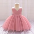 thumbnail image 4 of EnJoCho Flower Girl Dress for Wedding Tulle Satin Bow Shoulder Long A Line Girls First Communio𝗇 Dresses Formal Birthday Gown, 4 of 8