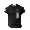 thumbnail image 1 of Kcodviy T-Shirt Imprimé pour Homme Chemises Habillées à Manches Courtes pour Hommes Coupe Régulière Drapeau Usé Col Rond Grand Homme Petit Homme Chemises Manches Courtes Blouse, 1 of 3