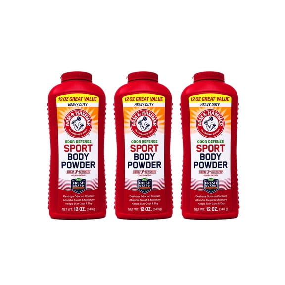 Arm & Hammer Sport Body Powder, 12 Oz, 3 Pack