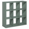 thumbnail image 5 of Furinno CUBICLE Book Shelf, 9-Cube Thick Frame Bookshelf, Reversible Bookcase with Open Back, 14.6" x 43.8" x 43.8", for Living Room, Bedroom, Home Office, Sage Green, 5 of 8