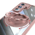 thumbnail image 6 of Designed for Samsung Galaxy S24 Crystal Clear Back Case, Luxury Case with Lens Protector Drop Protective Magnetic Rotating Ring Kickstand Shockproof Thin Fit Phone Case Cover, Pink, 6 of 7