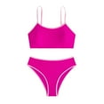 thumbnail image 6 of Linfrsh Women's High Waisted Bikini Sets Drawstring Tummy Control Swimsuits Crisscross Bathing Suit Hot Pink,S, 6 of 7