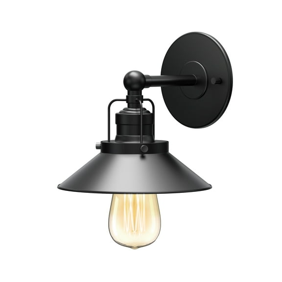 Gatco 1712 Modern Farmhouse Metal Single Sconce, Matte Black