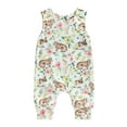 thumbnail image 1 of Fortune 0-18M Baby Girls Easter Rabbit Romper Summer Sleeveless O Neck Floral Jumpsuits, 1 of 8