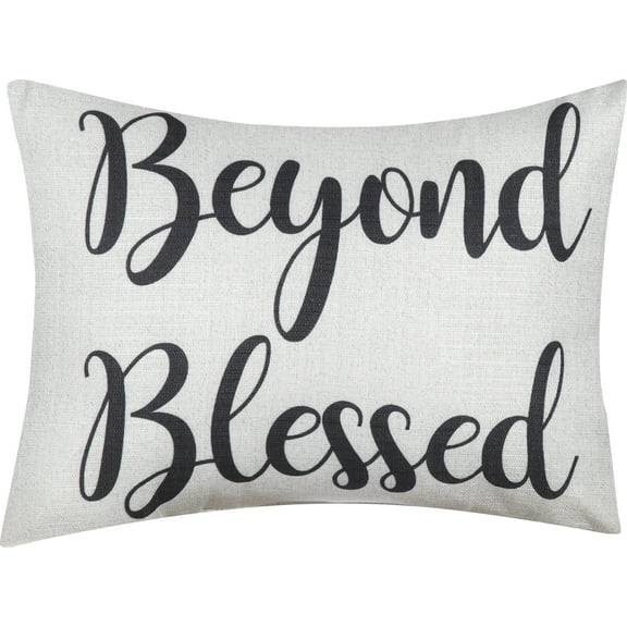 Lanco Beyond Blessed Decorative Throw Pillow, Set of 2, 12" x 16", Grey/Black, Square, Comfortable