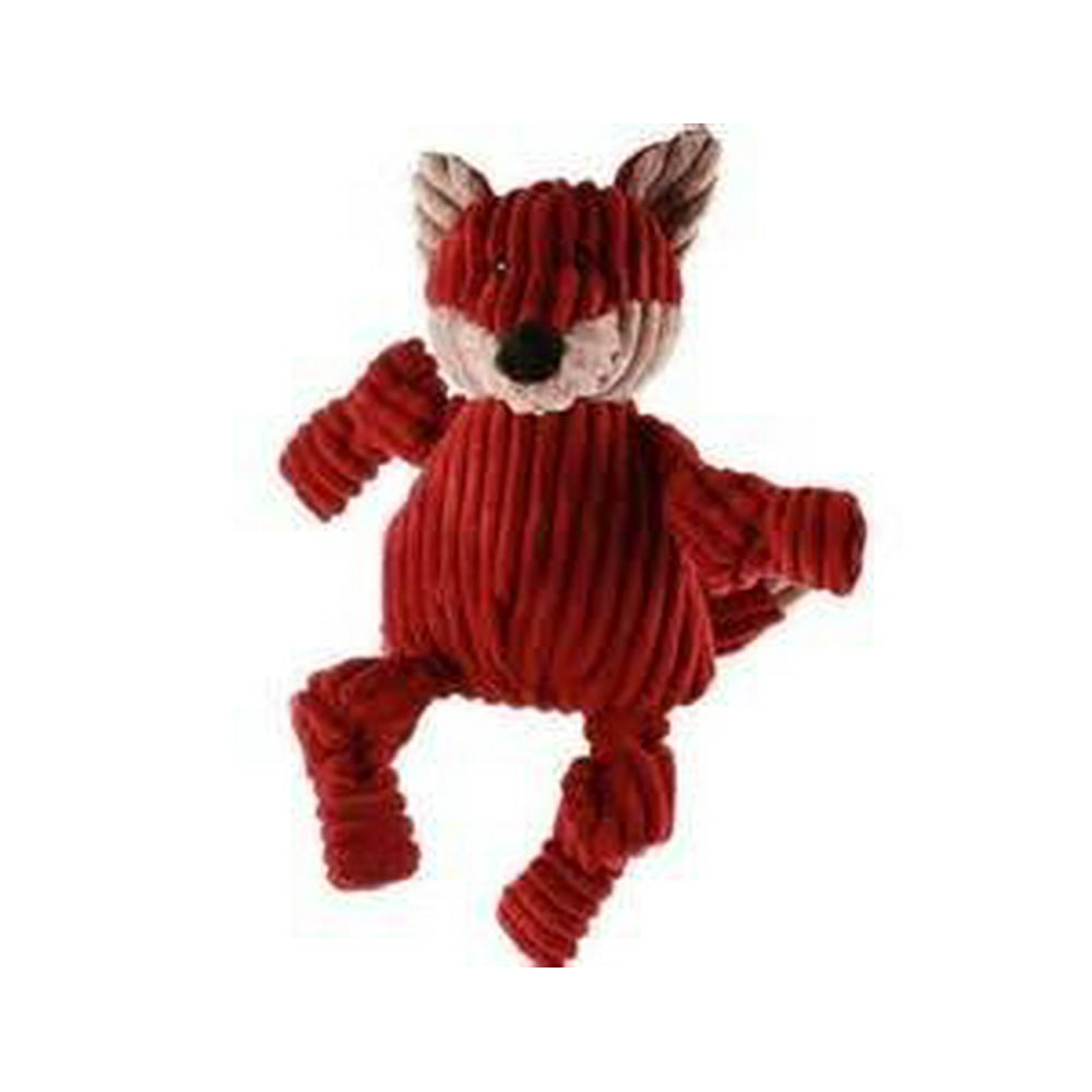 Hugglehounds Plush Corduroy Durable Wee Huggles Fox Dog Toy Maroon/Tan