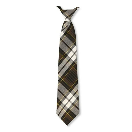 

Cookie s Adjustable Banded Necktie with Clip - brown/white/gold *plaid #84* 14