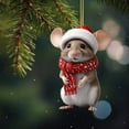 thumbnail image 4 of Christmas Mouse Flat Ornament - Festive Holiday Tree & Car Decoration, Durable Handcrafted Decor for Home, Unique Gift for Friends & Family, 4 of 4