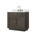 thumbnail image 4 of Abbey 36 in W Brown Oak Single Vanity, Cultured Marble Top and Faucet Set, 4 of 6