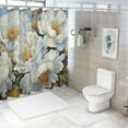 thumbnail image 7 of Fenyluxe White Flowers Blue Yellow Pretty Shower Curtain Bathroom Decor 100% Polyester Fiber Washable Home Bathtubs Decoration with Hooks 60x72, 7 of 7