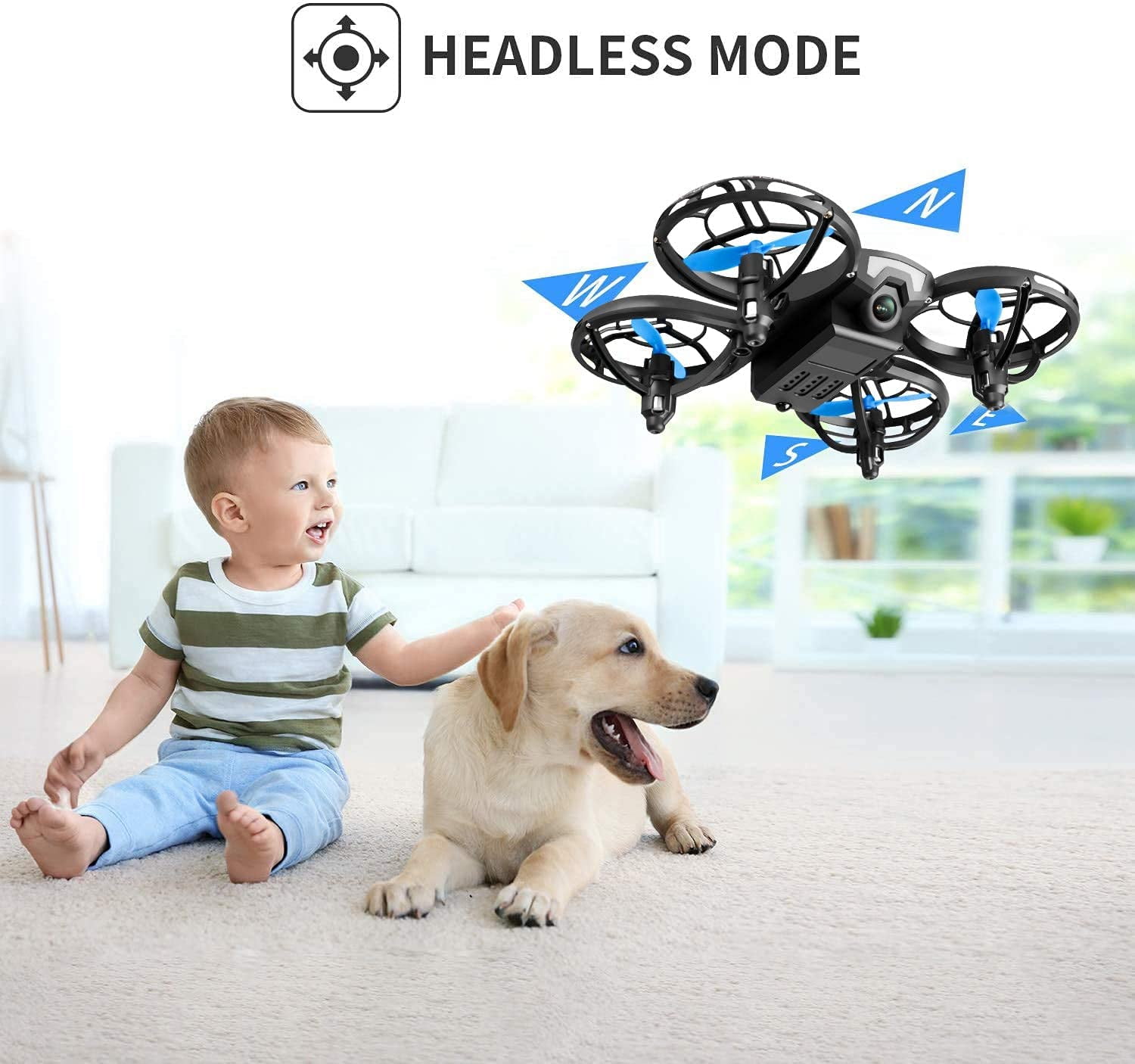 4DRC Drone Mini with 720P HD Camera for Adults and Children FPV Real-Time Video, 3 Modular Batteries Blue