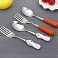 thumbnail image 5 of Cute Carrot Handle Knife and Fork Tableware Creative Children Spoon Rabbit Fruit Fork Eating Scoop and Spoon（5pc）, 5 of 9
