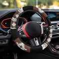 thumbnail image 6 of COEQINE Southwest Aztec Brown Black Car Steering Wheel Cover 15 Inch Universal Breathable Soft Anti-Slip Sweat Absorbent Car Accessory Fit for Most Vehicles, 6 of 6