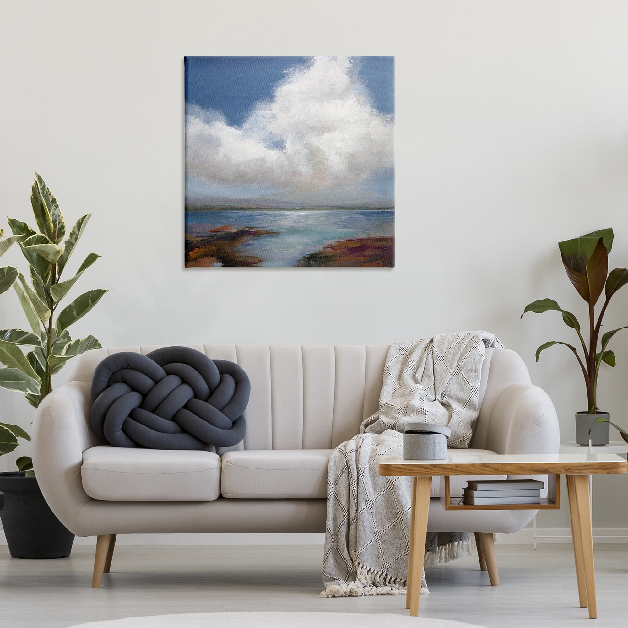 Stupell Industries Clouds over Sea Painting Landscape & Nature Painting Wrapped Canvas Art Print Wall Art, 30 x 30