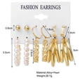 thumbnail image 3 of Fiudx Pendientes de Perlas, Elegantes Conjuntos de Joyas de Aleación, Pendientes de Diseño Geométrico Creativo, Elegantes Piezas Redondas, Regalos para Bodas, Accesorios para Mujer, Colección de 6 Pi, 3 of 7