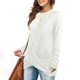 thumbnail image 6 of Drses Women's Long Sleeve Tunic Tops Casual Crewneck T-Shirts Front Twist Top Tee Blouse For Leggings Tunic Tops For Leggings For Women, 6 of 8