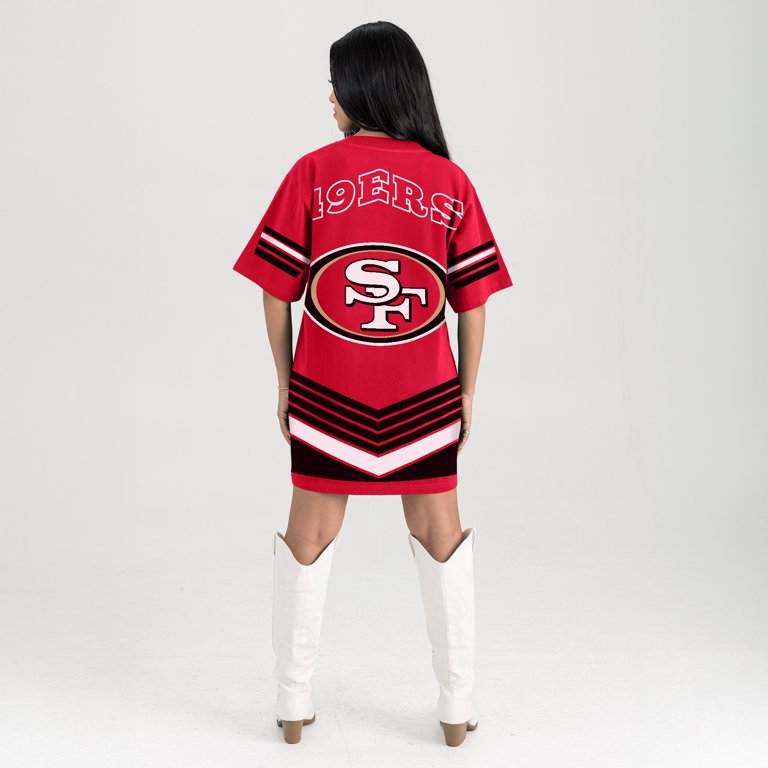 red football jersey dress FEMME FOOTBALL JERSEY MINI DRESS