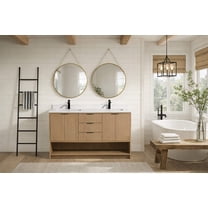San Diego 55" Freestanding Bathroom Vanity Oak