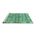 thumbnail image 2 of Ahgly Company Machine Washable Indoor Round Abstract Turquoise Blue Modern Area Rugs, 5' Round, 2 of 4