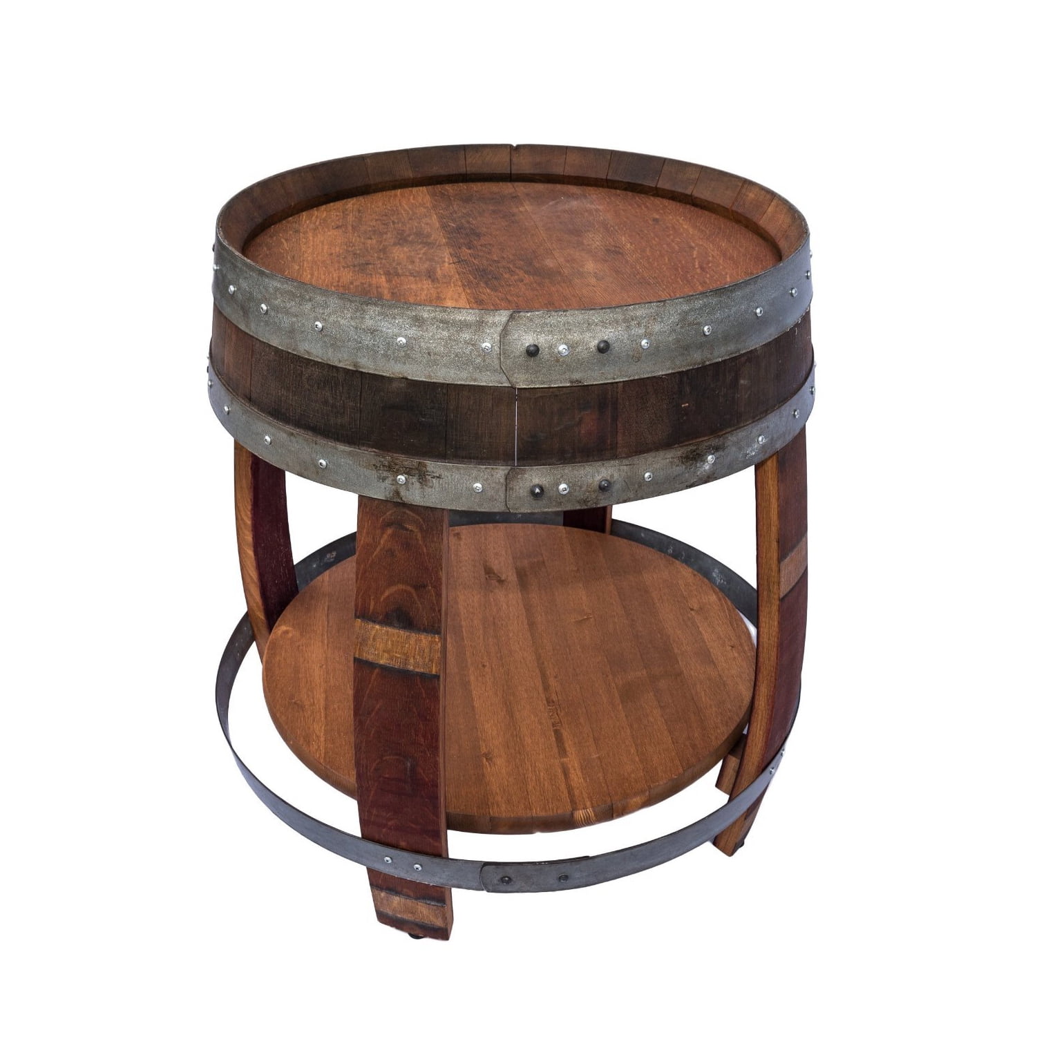 barrel patio side table
