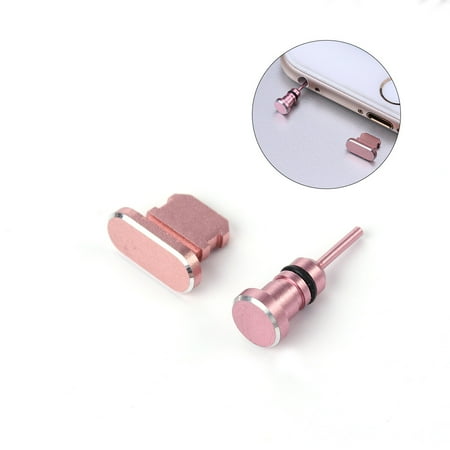 

Dust plug 2PCS/ Set 3.5mm Earphone Jack Anti Dust Plug And Charging Port Plug for iPhone X/ 8 Plus/ 7 Plus/ 7/ SE/ 6 Plus/6S / 6/ 5S/ 5C/ 5/ (Rose Gold)