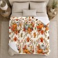 thumbnail image 5 of Watercolor Pumpkin Wreath Harvest, Peaceful Rustic Scene, Warm Flannel Blanket for Living Room and Bedroom with Detailed Artwork, Art Lovers Thanksgiving Gift, Rustic Home Decor, 5 of 9
