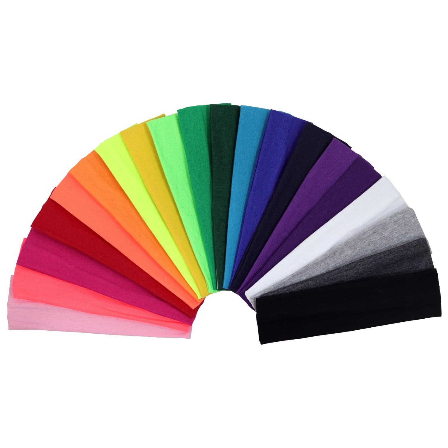 Kenz Laurenz Cotton Headbands 12 Soft Stretch Headband Sweat Absorbent Elastic Head Band Black