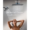 thumbnail image 3 of DOMETOUR Daul Square Rain Shower Head with Handheld Spray & 6 Body Massage Jets, Thermostatic Shower System Bathroom Shower Set, Black, 3 of 9