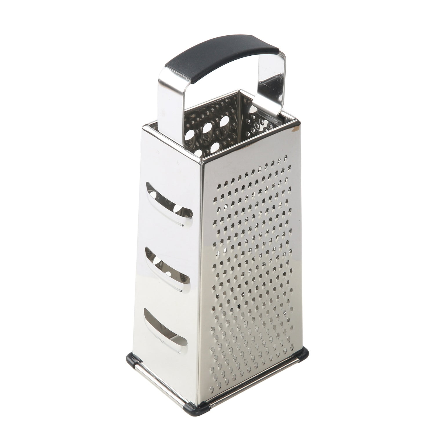 Mainstays 4-Sided Stainless Steel Grater with Soft Grip Handle, 9 in