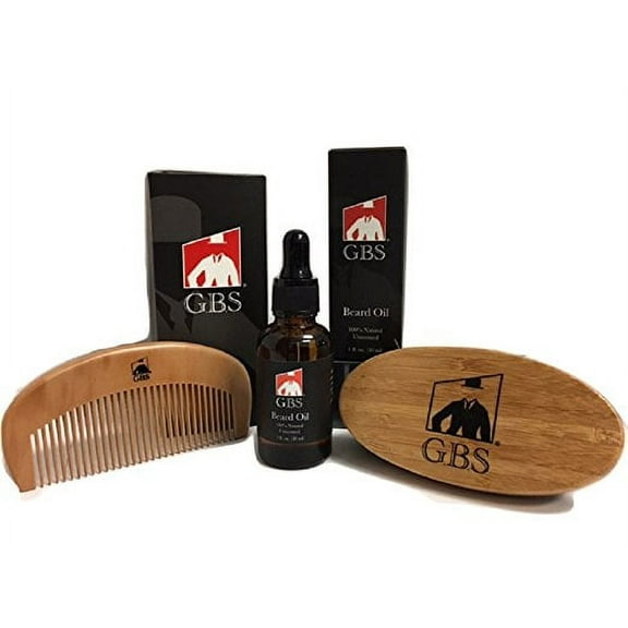 GBS Premium Wooden Grooming Kit Contain Beard Oil & Brush Stylish Comfortable & Durable