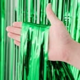 thumbnail image 5 of 3 Pack 3.3 ft x 9.9 ft Green Tinsel Curtain Party Backdrop Decorations, Metallic Foil Fringe Backdrop Door for Bachelorette Party Decorations,Black Streamers,Green Birthday Backdrop, 5 of 8