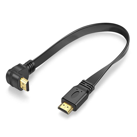 Urwoow Cable De Extensión Hdmi Macho A Macho Plano Y Delgado De Alta Velocidad Cable Convertidor Adaptador De Ángulo Recto De 270 Grados (1 Pie)