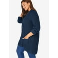 thumbnail image 3 of Woman Within Plus Size Petite Button-Front Shaker Cardigan Sweater, 3 of 3