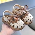 thumbnail image 6 of Afuyipoi ​Girls Closed Toe Sandals, Toddler and Little Kids Sweet Bow Cut-Out Shoes, Soft Sole Non-Slip Ruffle Summer Beach Sandals White Size 12.5 (Little Kids), 6 of 6
