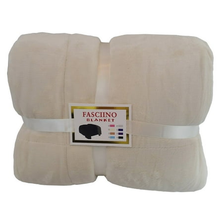 - FASCIINO Super Soft Plush Reversible Velour Mink Borrego Blanket Throw Queen or Full Size Bed (Choice of Colors)