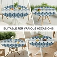 thumbnail image 7 of 44in Round Tablecloth with Elastic Edge, Waterproof Fitted Table Cover for 36-44" Tables, Boho Theme Polyester Reusable Table Cloths Wipe Clean for Picnic, Dining, Outdoor Use and Party Decor, 7 of 7