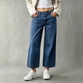 thumbnail image 3 of Cmfcve Women's Wide Leg Jeans High Waisted Stretchy Straight Leg Jeans Trendy Casual Loose Denim Pants, 3 of 4