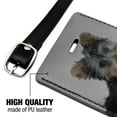thumbnail image 3 of Yorkie Yorkshire Terrier Puppy Dog Musical Instrument Rectangle Leather Luggage Card Suitcase Carry-On ID Tag, 3 of 8